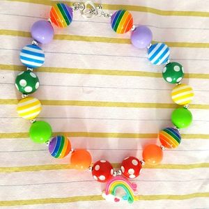 Colorful necklace and matching hairbow